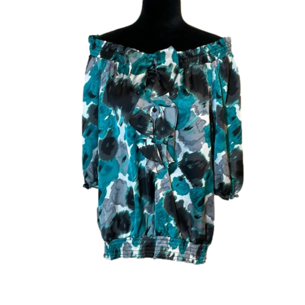 Cato Floral Layered Ruffle Sleeve Blouse size XL